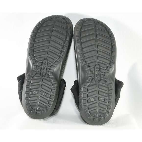 CROCS Black Clog with Fur Lining with Padded Heel Straps Shoe (Men's Size 12) - Picture 7 of 7